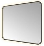 Hotbath &More Mirrors Soft Square LED Miroir de salle de bain - Rectangle - 80 x 100 cm - Noir brossé PVD
