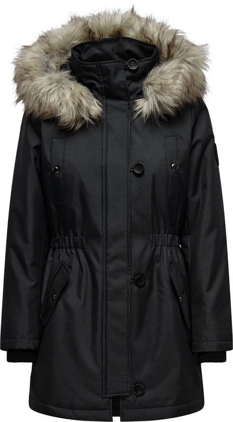 Only Jas Onliris Fur Winter Parka - Black - Women's Size S