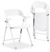 Set de 2 chaises pliantes avec accoudoirs, plastique, blanc, convient jusqu'à 181,4 kg