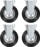 vidaXL - 8 stuks wielen vast 200 mm - Zwart Rubber