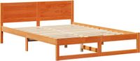 vidaXL Bedframe Wasbruin 160 x 200 cm Massief grenenhout