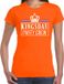 Bellatio Decorations Shoppartners Bv Koningsdag t-shirt Kingsday party crew - oranje met witte letters - dames - koningsdag outfit / kleding L