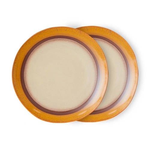 HKLIVING dinerbord 70s (Ø27,5 cm) (set van 2)