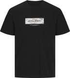JACK&JONES JCOBREEZE BRANDED TEE SS CN FST JNR Jongens T-shirt Zwart Katoen Ronde hals Logo Maat 164
