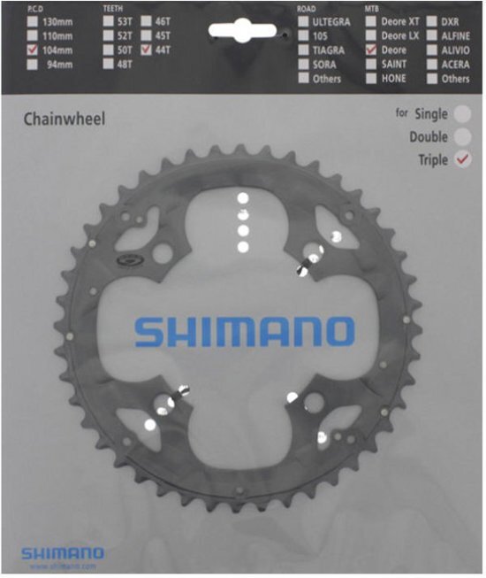 Shimano Deore FC-M590 kettingblad voor KSR 9-speed grijs Uitvoering 48 tanden