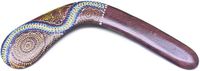 Australian Treasures Boemerang Aboriginal Bruin – Traditioneel Houtdesign met Beschildering (40 cm)