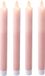 Lumineo bougies LED - 4 pièces - rose clair - H24,5 cm - avec fonction minuterie