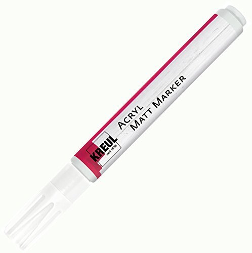 Kreul 46231 - Acryl Matt Marker Medium, met ronde punt ca. 2 - 4 mm, wit, matte, permanente acrylverf op waterbasis, voor filigrane accenten