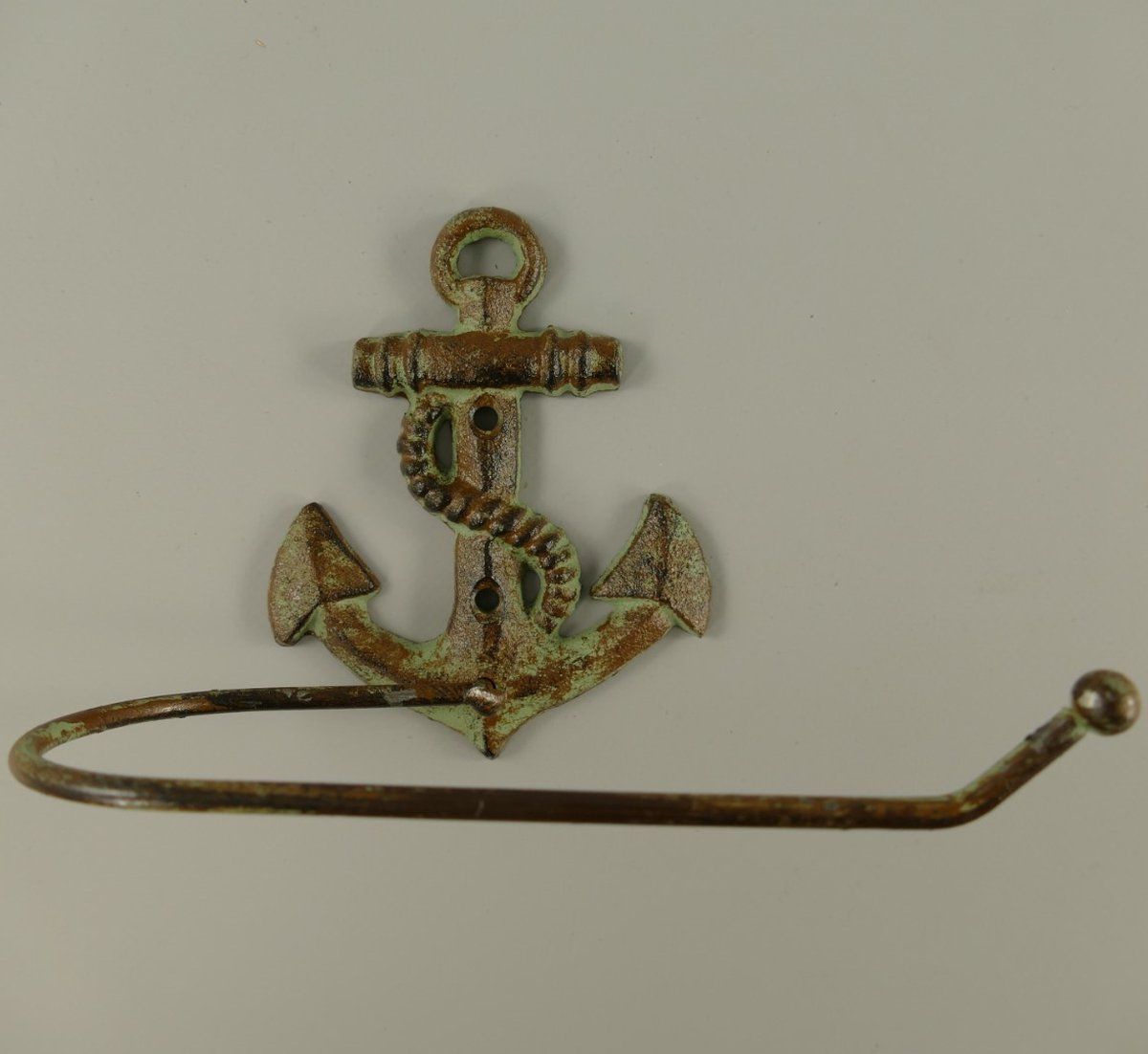 MadDeco - nautische toiletrolhouder - anker - groen - ijzer - 8720574727647