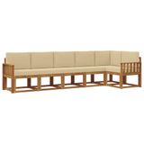 vidaXL Buiten bankenset 6 st Natuurlijk en Beige
