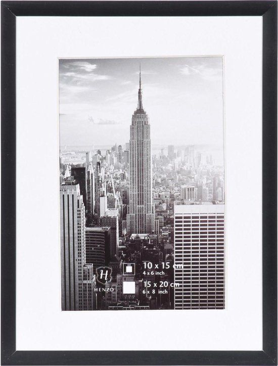 Henzo Manhattan Fotolijst - 15x20 cm - Zwart - Aluminium