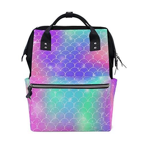 My Daily Regenboog Zeemeermin Fishtail Weegschalen Reizen Rugzak Luiertas School Casual Dagrugzak voor Vrouwen Tieners