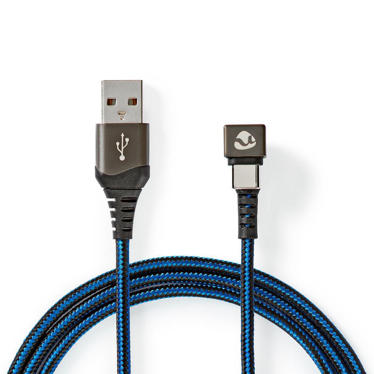 Nedis GCTB60600BK20 USB-kabel - 2 m - Zwart/Blauw
