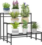 Outsunny plantenstandaard - metaal - 75L x 70B x 66H cm - zwart