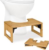 Relaxdays WC Krukje - Inklapbaar - Bamboe - 18,5 x 43 x 27,5 cm - Toiletkrukje