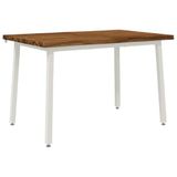 vidaXL 110 x 55 x 75 cm Massief Acaciahout Natuurlijk en Wit