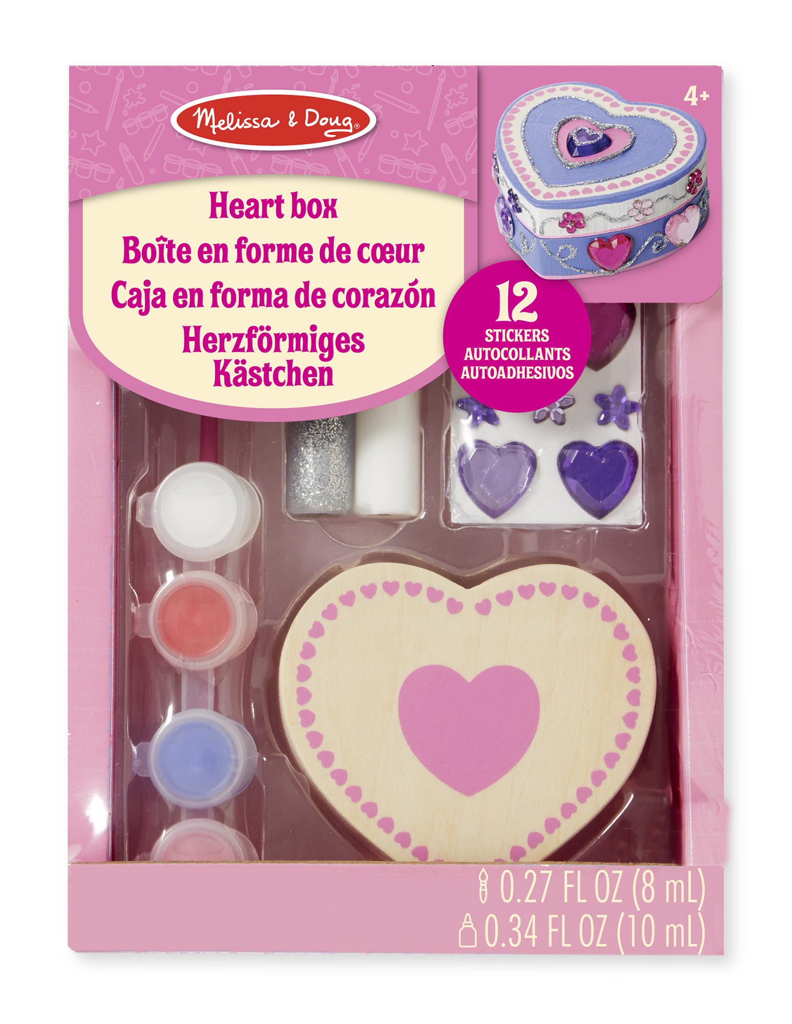 MELISSA & DOUG Houten Knutselsetje met Lijm en Verf - Hearts