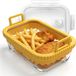 Ninja & Cosori plat à gratin airfryer - plat en verre avec couvercle & poignées amovibles - Lavable au lave-vaisselle (Jaune)