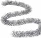 Benson Decoris Kerstslinger guirlande - 2x - zilver - glanzend lametta - 270 cm