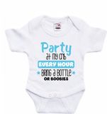 Bellatio Decorations Baby rompertje - party - blauw - kraam cadeau - babyshower - cadeau romper 80