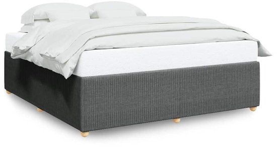 vidaXL Bedframe Stof Donkergrijs 180x200 cm