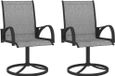 Fauteuils de jardin pivotants 2 pièces textile et acier gris