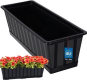 KOTARBAU® Balkonbak, Bloembak voor Balkon, Kunststof, 50 x 18 x 14 cm, Plantenbak, Antraciet, Plantenbak Balkon, met Schotel, Rechthoekig