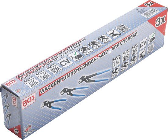 BGS 9545 Waterpomptangset - vergrendelbaar - 175/240/300 mm - 3-delig