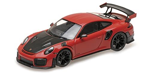 MINICHAMPS 155068307 - Porsc. 911 (991.2) Gt2Rs rood met zwarte wielen 2018 - schaal 1/18 - verzamelstuk miniatuur