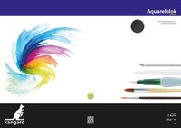 Kangaro Bloc papier aquarelle A2 300 gram 12 feuilles noir