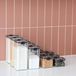 Merkloos Set van 4 Opslagpotten - 700 ml en 1300 ml - Transparant Zwart
