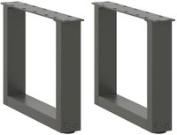 vidaXL Salontafelpoten - 2 stuks - U-vormig - 40x(30-31) cm - Staal - Antraciet