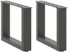 vidaXL Salontafelpoten - 2 stuks - U-vormig - 40x(30-31) cm - Staal - Antraciet