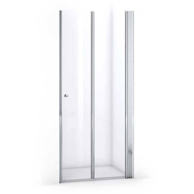 Maxaro Douchedeur Zircon Comfort 90cm Vouwdeur Chroom Rechtsdraaiend