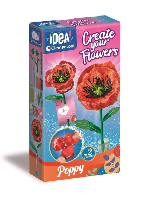 Clementoni Create Your Flowers Poppy - Knutselpakket voor Papieren Bloemen