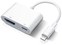 Beamingnet Apple MFi gecertificeerd: Lightning digitale AV adapter HDMI adapter iPhone en iPad naar TV 1080P Sync Screen HDMI kabelconverter voor iPhone 14/13/12/11/XS/XR/X/8/7/iPad (stroomaansluiting vereist)