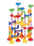 Relaxdays Knikkerbaan, 120 Delen, Starter Set, 75 Bouwelementen, 45 Kikkers, Gekleurd