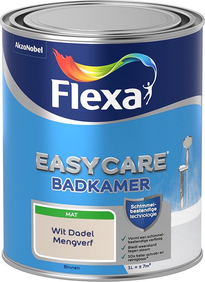 FLEXA Easycare Muurverf - Badkamer - Mat - Mengkleur - Wit Dadel - 1 liter