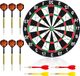 Bol Dartbordenset met 10 darts - Stalen en kurk dartbord - Klassiek dartbord - Topkwaliteit dartbord
