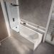 Hudson Reed Covelly Baignoire douche rectangulaire moderne - 170 x 75 cm - Pare baignoire noir - Tabliers latéral & frontal