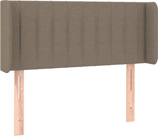 vidaXL Hoofdbord met randen 103x16x78/88 cm stof taupe