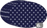 Merkloos Ovale placemats - Zee - Boot - Stuurwiel - 6 stuks