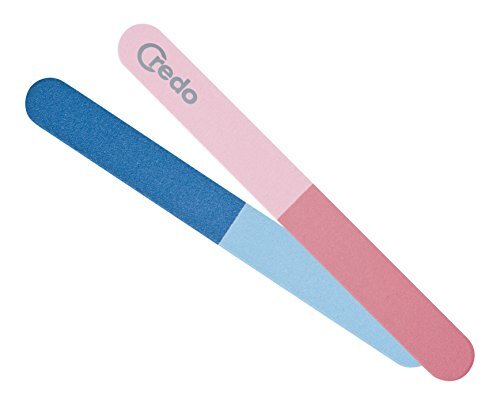 Credo Solingen viervoudige vijl 180 mm, voor natuurlijke nagels, roze/blauw, in verpakking van 3 stuks