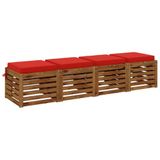 vidaXL - 4-Piece - Zitkussens - SOEST - 4 - st - 100% - Polyester - Rood
