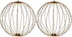 Merkloos / Sans marque Lichtbol 2x D50 cm 320 LED lampjes warm wit met timer zwart frame verlichting