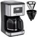 KitchenBrothers Koffiezetapparaat - Filterkoffie - BPA Vrij - 1,5 Liter Glazen Kan voor 12 Koppen Koffie - Timerfunctie - LCD-display - Zwart/RVS
