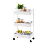 Amig - Keukenwagen Mod. KLIPSA - Wit - 44 x 30 x 77 cm - Staal