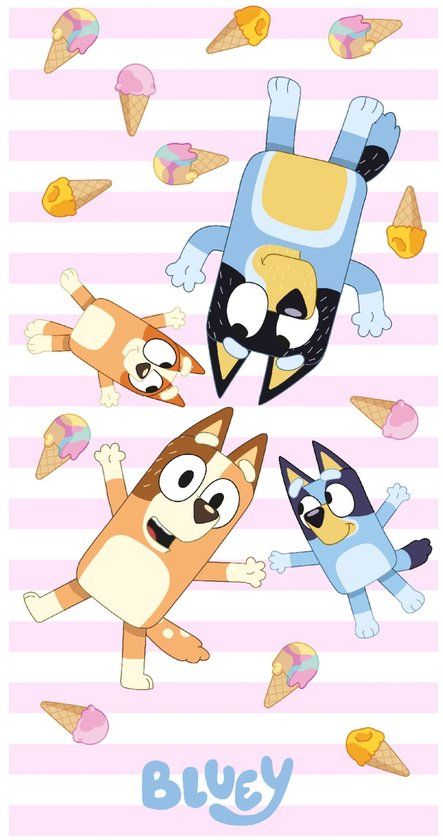 4KidsOnly Bluey Ice Cream Strandlaken 70 x 140 cm - polyester