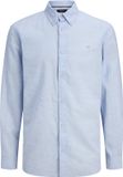 JACK&JONES JPRBLUSUMMER LINEN BL SHIELD LS SHIRT LN Heren Overhemden Lange mouw Katoen Linnen Gestreept Chambray Blue M