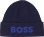 Hugo Boss BOSS Elios muts wolmengsel - heren muts met omslag - donkerblauw